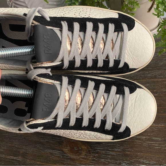 P448 John Delhisil Sneakers Lace Up Low Top Leather Shoes Women’s EU 37 / US 7 - Picture 6 of 10